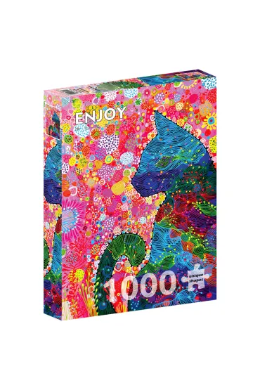 Puzzle 1000 Kolorowy kot Enjoy