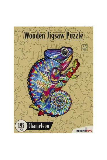 Puzzle 195 drewniane Kameleon Recent Toys