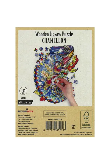 Puzzle 195 drewniane Kameleon Recent Toys