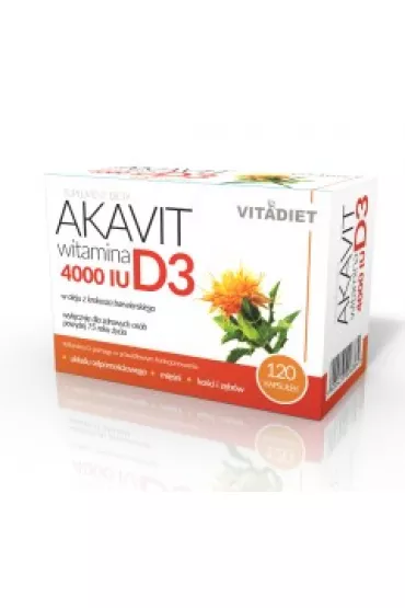 Vitadiet Akavit Witamina D3 4000 IU Suplement diety 120 kaps.
