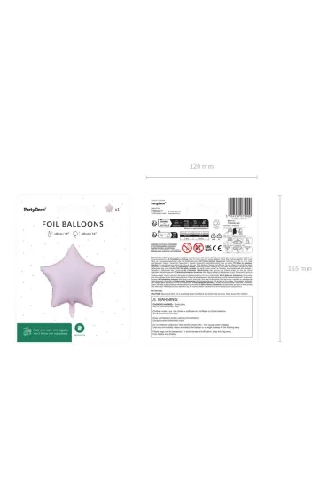 PartyDeco Balon foliowy Gwiazdka 48cm fiolet