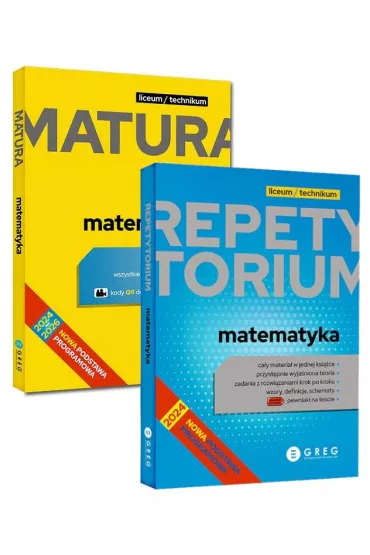 Pakiet Matura. Matematyka. Liceum i technikum. Matura 2024-2026, Repetytorium. Matematyka. Liceum i technikum. Matura 2024-2026