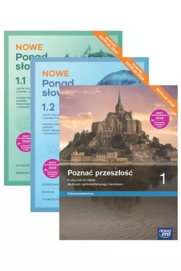 Pakiet podrcznikw: Nowe Ponad sowami. Cz 1 i 2, Pozna przeszo. Liceum i technikum. Klasa 1. Edycja 2024 - Adam Szweda, Anna Rwny, Krzysztof Kowalewski, Magorzata Chmiel, Marcin Pawlak, Ryszard Kulesza, Joanna Kocierzyska, Aleksandra Wrblewska