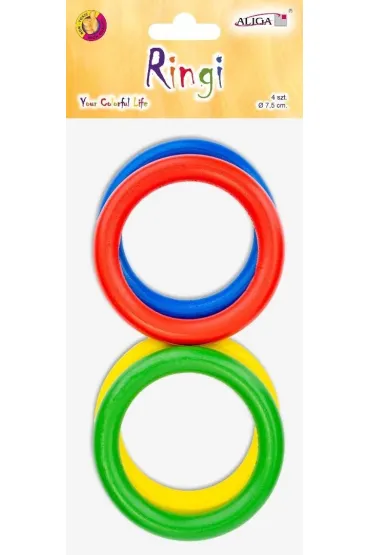 Aliga Ringi drewniane 7,5 cm 4 szt.