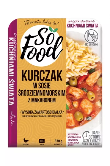 So Food Kurczak z makaronem w sosie rdziemnomorskim 330 g