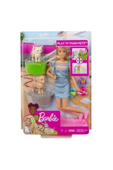 Barbie - Zestaw k�piel zwierzak�w + lalka Mattel