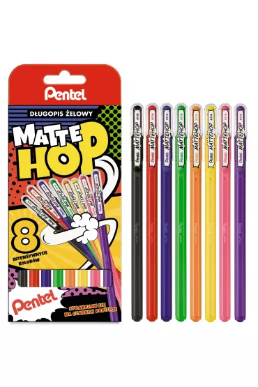 Pentel D�ugopis �elowy MatteHop 8 kolor�w ABCDFGPV 8 szt.