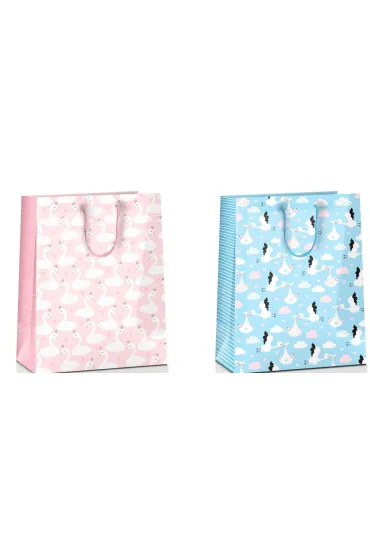 Pan Dragon Torebka ozdobna du�a A4 narodziny mix 2 wzor�w (31,5x26x12cm)