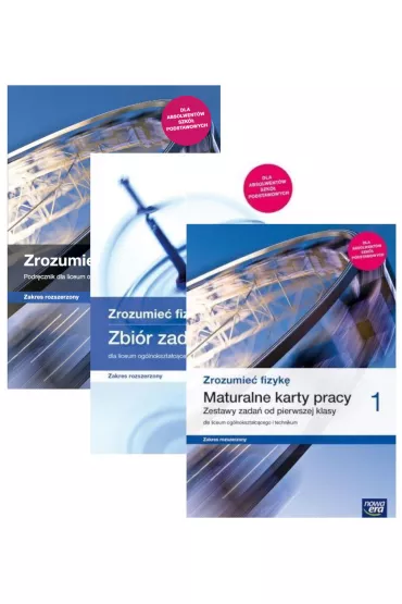 Zrozumie� fizyk� 1. Podr�cznik, maturalne karty pracy i zbi�r zada� dla liceum og�lnokszta�c�cego i technikum. Zakres rozszerzony. Szko�a ponadpodstawowa - Bogdan Mendel, Janusz Mendel, Joanna Borgensztajn, Krzysztof Byczuk, Marcin Braun, Teresa Stolecka, El�bieta W�jtowicz, Agnieszka  Byczuk, Piotr Toma