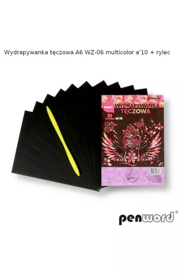 Wydrapywanka t�czowa A6 10 arkuszy WZ-06 multikolor + rylec Polsirhurt