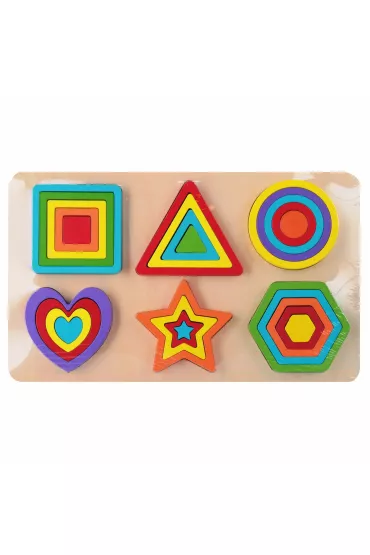 Puzzle Uk�adanka drewniana Kszta�ty 27 element�w SMILY PLAY SPW84986