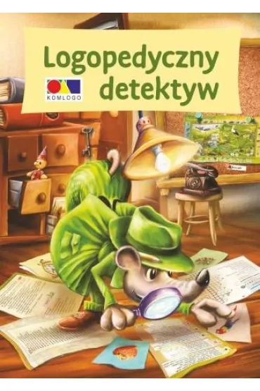Pakiet Logopedyczny Detektyw: Wiersze i opowiadania, �wiczenia rozwijaj�ce my�lenie i mow� dziecka, krzy��wki, plakaty, etykiety, figurka szczurka Jurka, lupa