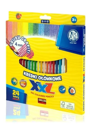 Astra Kredki o��wkowe hexagonalne 24 szt.