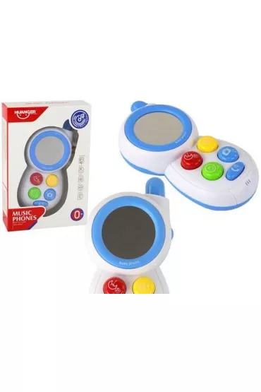 Telefon interaktywny niebieski �wia�o d�wi�k LeanToys
