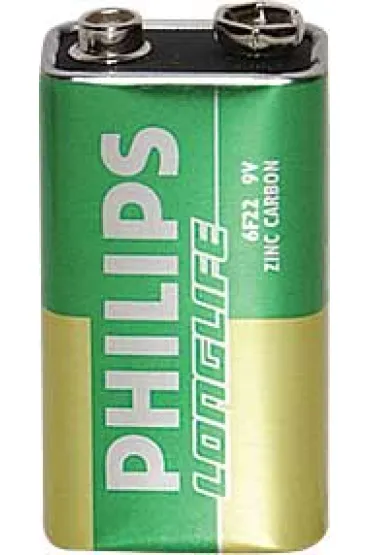 Philips Baterie Bateria cynkowo-chlorowa 6F22 PHILIPS LONGLIFE 9V FOL