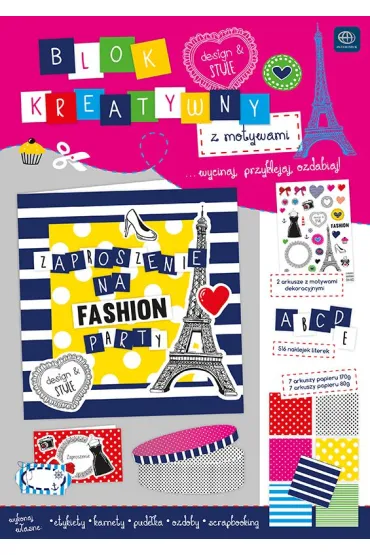 Interdruk Blok kreatywny A4 z naklejkami Stripes&Dots