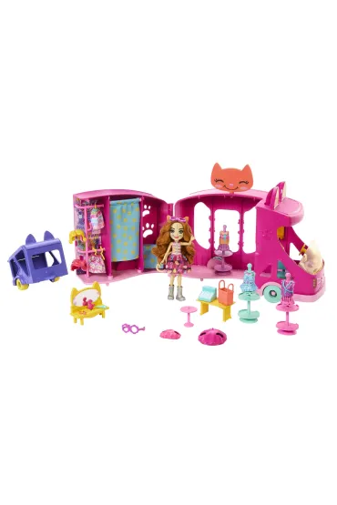 Enchantimals. Mobilne studio mody Zestaw + lalka Kotek HPB34 Mattel