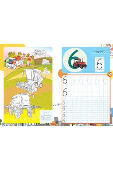 Ksi��ka edu. B5 Cyferki z pojazdami  Naklejki SKRZAT 072198 SK