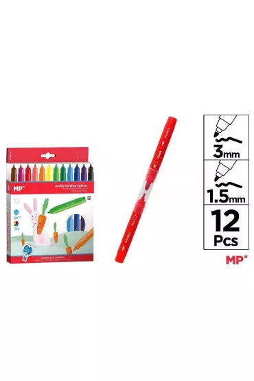 Mp Main Paper Flamastry podw�jne z��cze 12 kolor�w