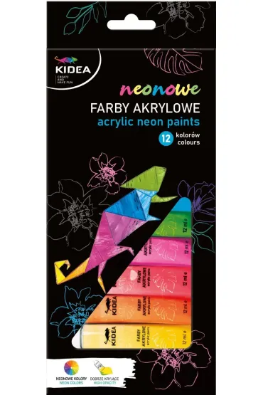 Derform Farby akrylowe neonowe 12x12ml