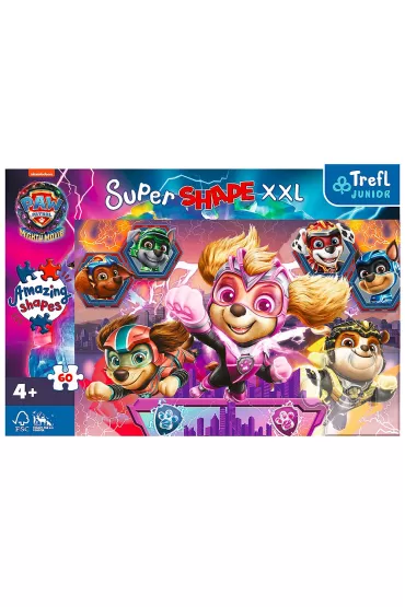 Puzzle 60 el. Super Shape XXL. Weso�e Pieski Trefl
