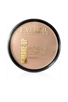 Eveline Cosmetics Art Make-Up Anti-Shine Complex Pressed Powder matujcy puder mineralny z jedwabiem 35 Golden Beige 14 g