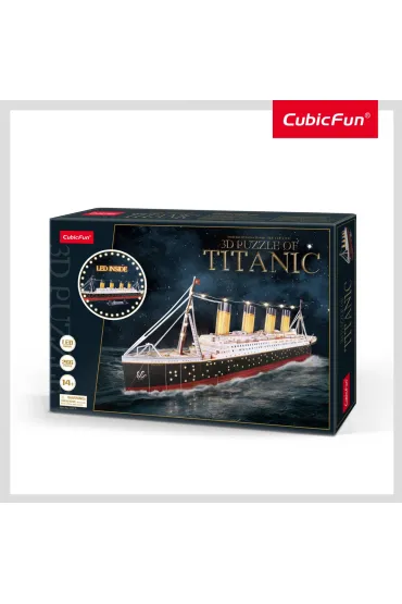 Puzzle 3D 246 el. Titanic LED Cubic Fun