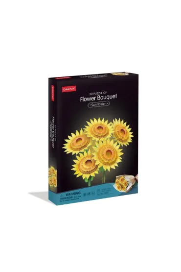 Puzzle 3D 180 el. Du�y bukiet kwiat�w S�oneczniki Cubic Fun