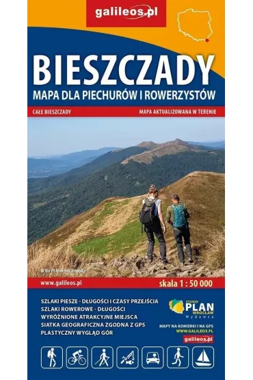 Mapa - Bieszczady dla Rowerzyst�w i piechur�w 1:50 000