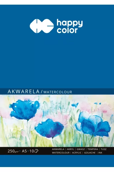 Happy Color Blok akwarelowy ART, bia�y, A5, 250g, 10 arkuszy 250 g 10 kartek