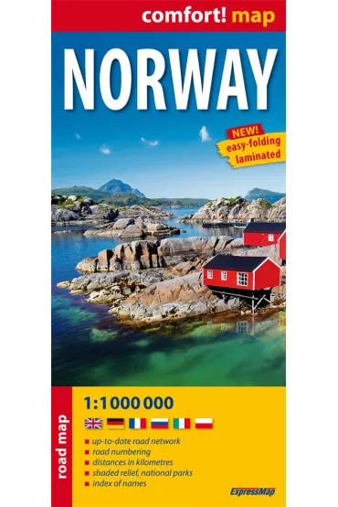 Norwegia / Norway laminowana mapa samochodowa 1:1 000 000