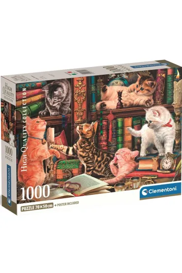Puzzle 1000 Compact Curious Whiskers 37107 Clementoni