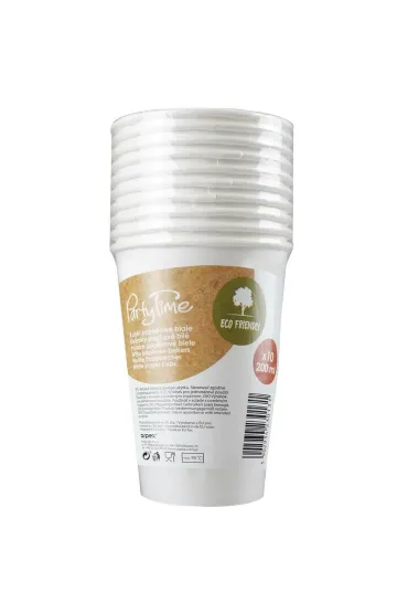 Kubki papierowe bia�e 200ml 10 szt.