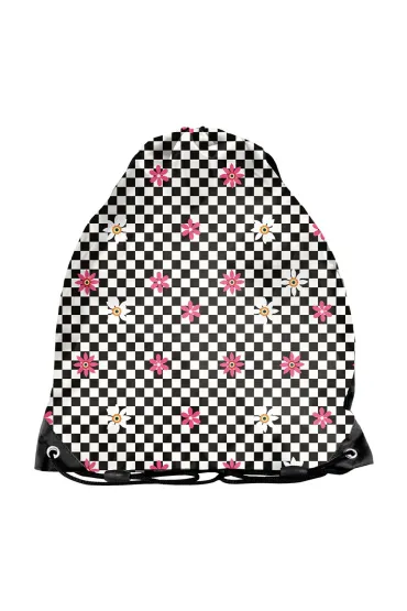 Paso Worek na buty w kratk�-kwiatki BeUniq BU26RK-712