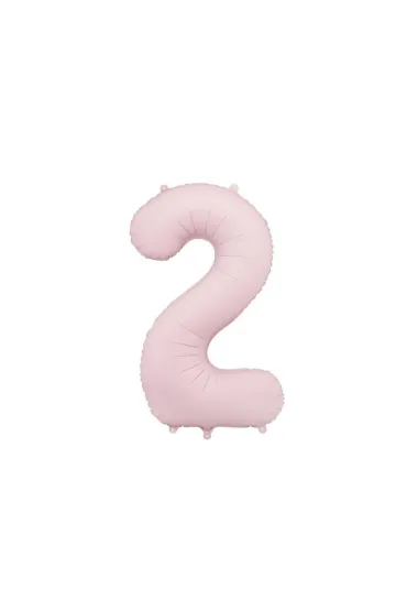 PartyDeco Balon foliowy cyfra 2 jasny r�owy 86cm
