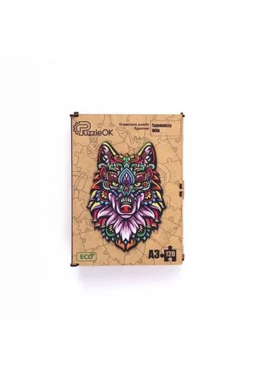 Puzzle drewniane eko 120 el. Tajemniczy wilk A3 Maksik