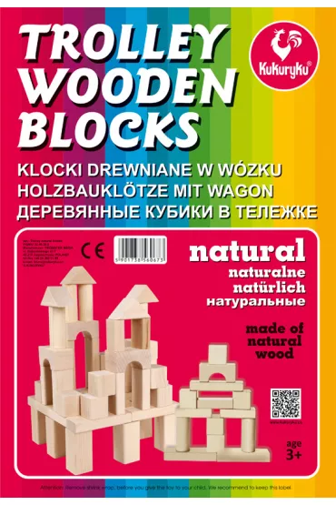 Kukuryku Klocki drewniane naturalne w w�zku