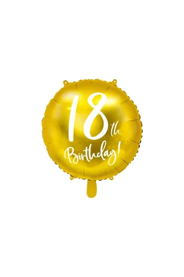 PartyDeco Balon foliowy 18th Birthday z�oty 45cm