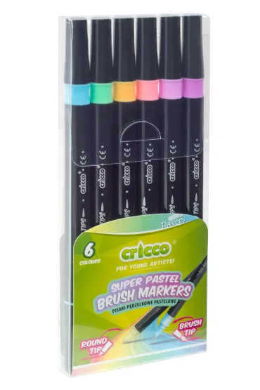 Cricco Pisaki p�dzelkowe pastelowe dwustronne 6 szt.