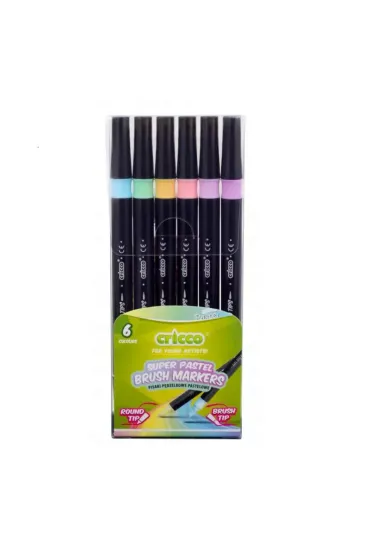 Cricco Pisaki p�dzelkowe pastelowe dwustronne 6 szt.