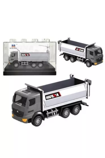 Wywrotka metalowa srebrna 1:80 LeanToys