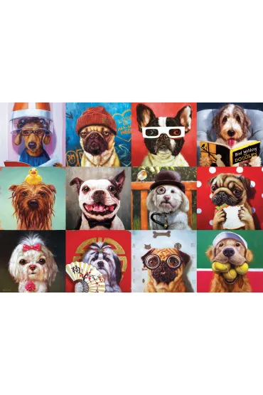 Puzzle 1000 el. Funny Dogs by Lucia Heffernan Eurographics