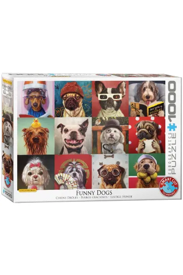 Puzzle 1000 el. Funny Dogs by Lucia Heffernan Eurographics