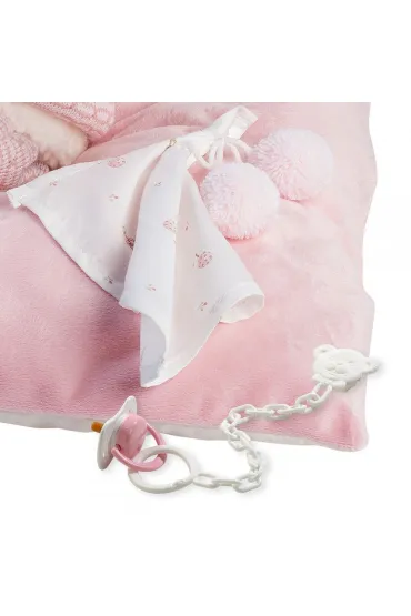 Lalka 73860 bobas Nica na r�owym kocyku 38cm Llorens
