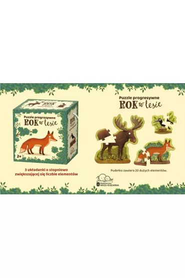 Puzzle progresywne 20 el. Rok w lesie Nasza Ksi�garnia - Emilia Dziubak
