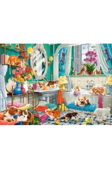 Puzzle 100 el. Crazy Pet Bath Castorland
