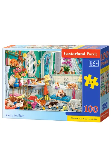 Puzzle 100 el. Crazy Pet Bath Castorland
