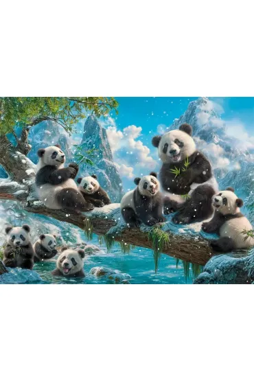 Puzzle 2000 Pandas` Winter Fun Castorland