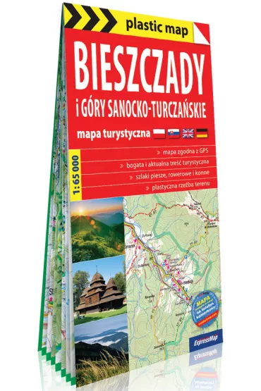 BIESZCZADY I G�RY SANOCKO TURCZA�SKIE MAPA TURYSTYCZNA FOLIOWANA 2018