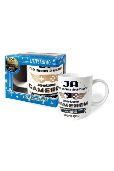 Kukartka Kubek Premium Q Jestem Gamerem